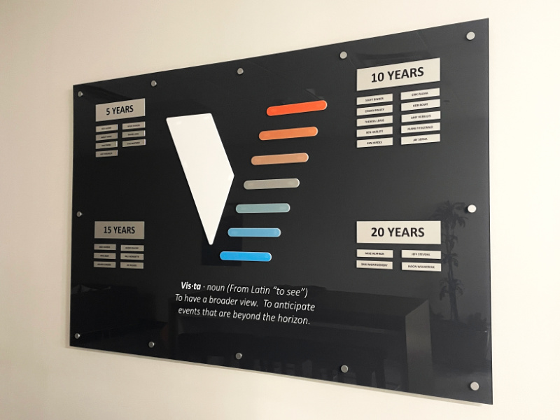 Vista board of team members